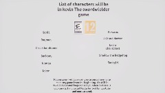 List of characters will be in kevin The swordwielder