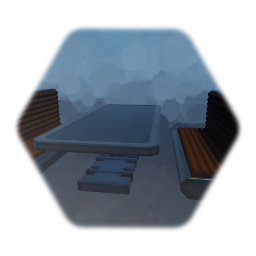 Sci-Fi Restaurant Bench & Table