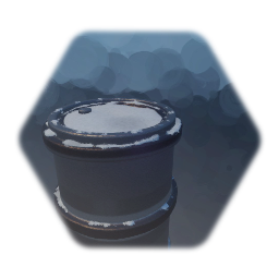 Modern barrel with snow