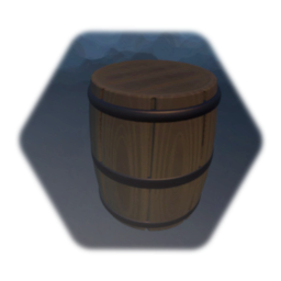 Medieval barrel (sculpted & painted)