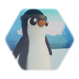 Penguin puppet with Naruto run