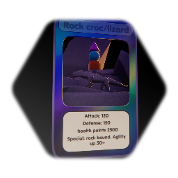 (WWC) Collectable card (rock croc/lizard)
