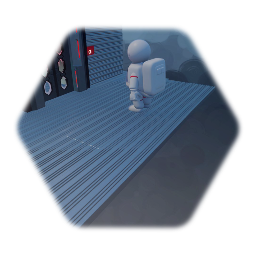 Space lift with spaceman logic one way (up)