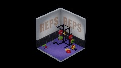 Isometric gym scene