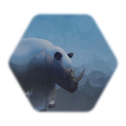 Woolly Rhino with Snow