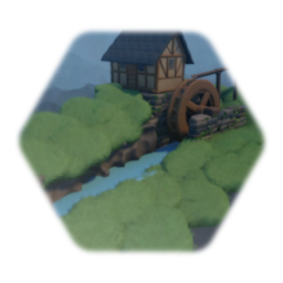 Old Mill with Waterwheel