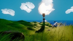 The peaceful sea and the light tower