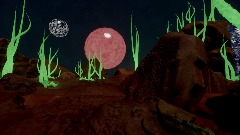 Green trees red world