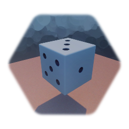 White 6 sided die with black pips