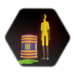 Biohazard Person with Radioactive Barrel