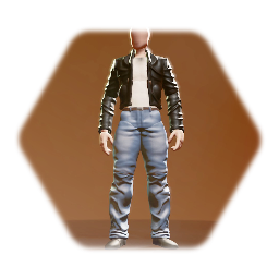 Leather jacket & jeans / black