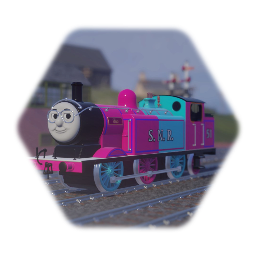 Olio the Pink and Blue Tank Engine