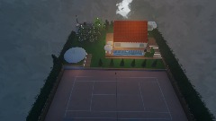 house w swimming pool and tennis court