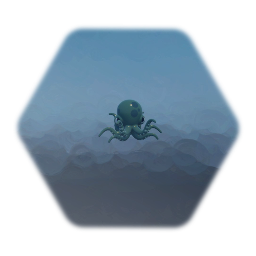 Green octopus invisible puppet