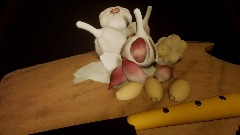 Garlic on a board