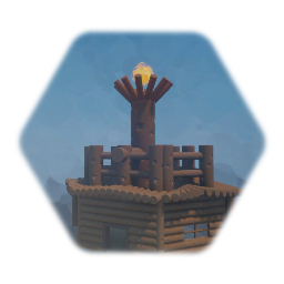 Fancy log house with glow orb