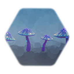 Blue Glowing Mushrooms