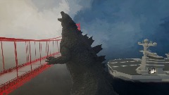 Godzilla Golden gate bridge.