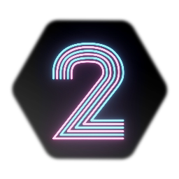 Neon Retro Striped Number 2