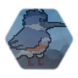 Pixel Art Belted Kingfisher
