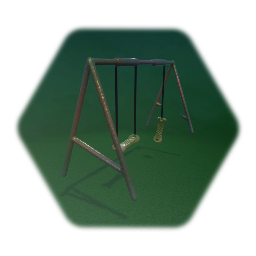 Rusty and Abandoned Playground Play Swing Set