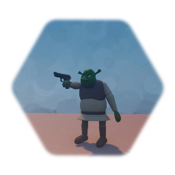 Shrek with a gun