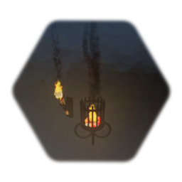 Torch & fire couldron w/ smoke