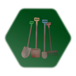 Rusted garden tools