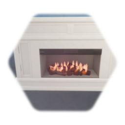 Modern white fireplace