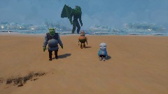 Shrek sans and carl weezer go to the beach