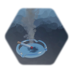 Ashtray and cigarette