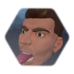 Realistic Human Male Face with Mouth