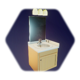 Bathroom Sink, Mirror & Light