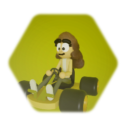 Inugami Korone in a go Kart