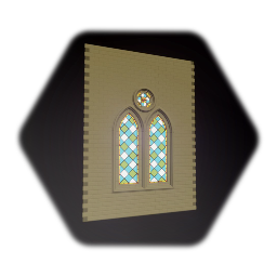 Three Window Stone Wall - Color Style 3