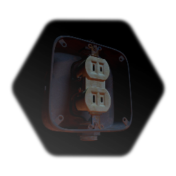 Single Old Power Outlet in Rusty Junction Box