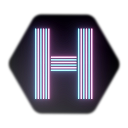 Neon Retro Striped Letter H