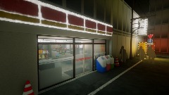 Japanese convenience store scene