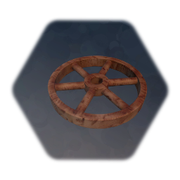 weathered cart wheel