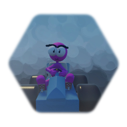 Daniele in a go kart with CTR mechanics