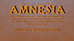 Voluntary Voice Actors Needed for Amnesia