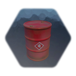 metal drum with flammable sign