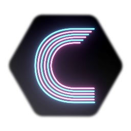 Neon Retro Striped Letter C