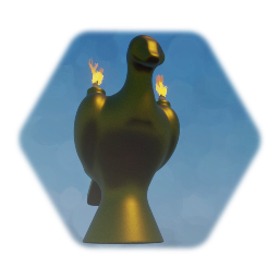 Ancient Bronze Oil Lamp, Bird