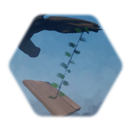 Swinging wooden platform