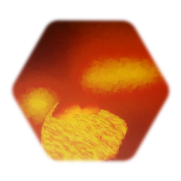 Lava puddle and rocks