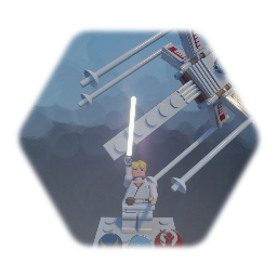 STAR WARS  Lego MINIFIGURE of Luck skywalker New hope & x wing