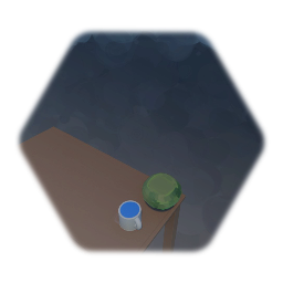 Remix of Table with cup of water (Ft. Upside-down  Jade Pot)