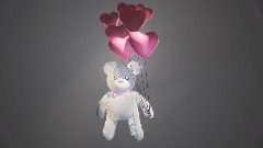 Teddy holding heart balloons (dreamsteddybearchallenge)