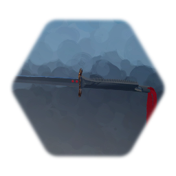 Red tasseled single edged sword